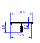 Profilet alu mat er6214