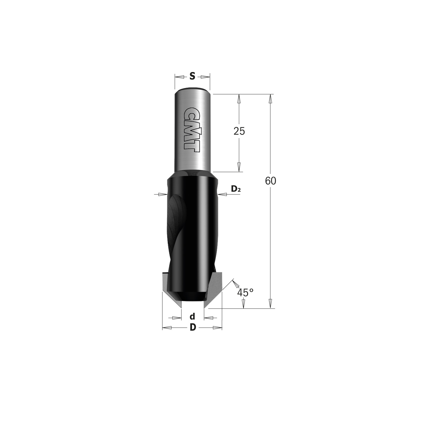 Fraise m/b 521.516.11 45° s/10 5-16 cmt