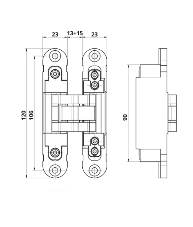 Paumelle  invisible 2351 ns/cache j202(4)