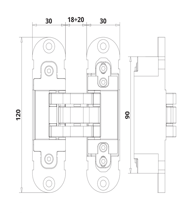 Paumelle  invisible 3051 ns/cache j205