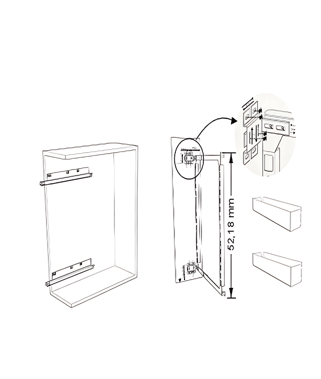 Porte bouteille holder 30cm slide