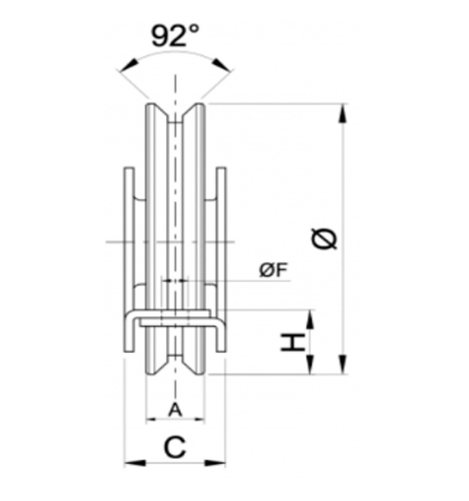 Galet a/support 1 roul a/boul v ibfm