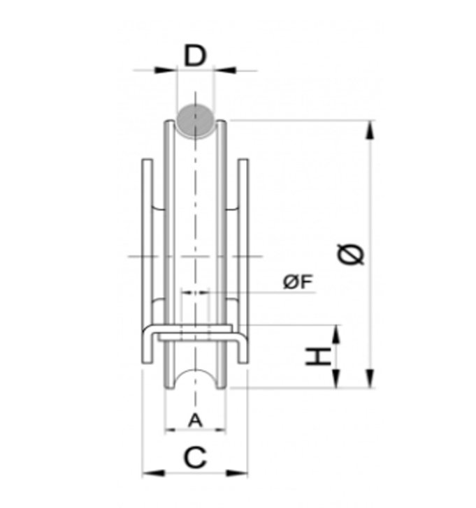 Galet a/support 1roul a/boul ibfm