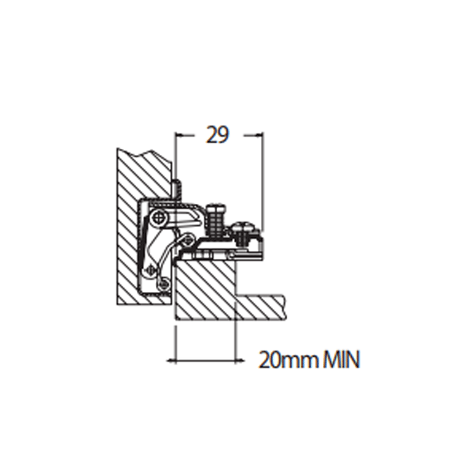 Charnière invisible f61570 p44