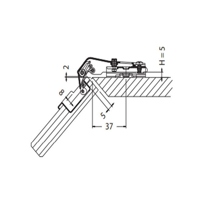 Charnière invisible p44 a cheville danco Charnière invisible p44 a cheville danco