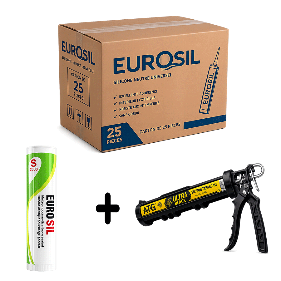 Carton tube silicone euro-sil 25 pcs +pistole